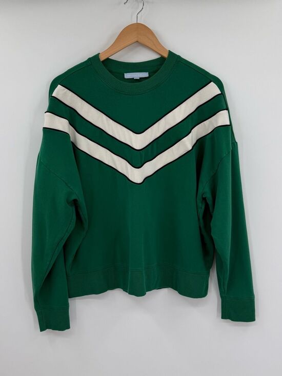 ANTONIO MELANI Tops - Antonio Melani Chevron Stripe Crewneck Sweatshirt | Green | Medium